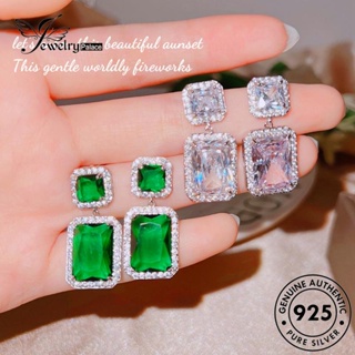 Jewelrypalace ต่างหูสตั๊ด เงินมรกต 925 ทรงสี่เหลี่ยม สําหรับผู้หญิง E1005