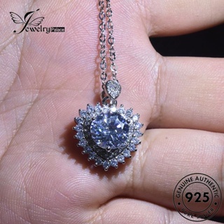 Jewelrypalace สร้อยคอเงิน 925 จี้เพชรโมอิส เรียบง่าย สําหรับผู้หญิง N318