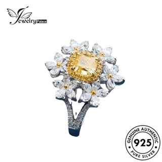 Jewelrypalace Citrine แหวนเงิน 925 ลายดอกไม้ สร้างสรรค์ สําหรับผู้หญิง R1971