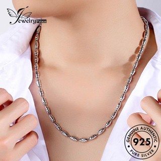 Jewelrypalace แท้ สร้อยคอลูกปัดเงิน 925 ทรงกลม สําหรับผู้ชาย N1021