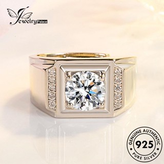 Jewelrypalace แหวนเพชรโมอิส เงิน 925 สําหรับผู้ชาย R578