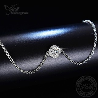 Jewelrypalace สร้อยข้อมือเงิน 925 ประดับเพชรโมอิส ทรงกลม แฟชั่น สําหรับผู้หญิง B9