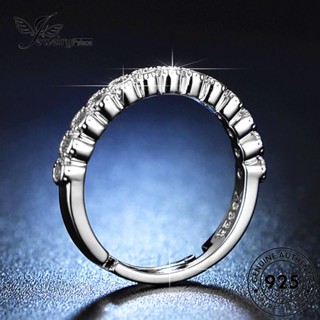 Jewelrypalace แหวนเงิน 925 ประดับเพชรโมอิส รูปพระจันทร์ เรียบง่าย สําหรับผู้หญิง R136