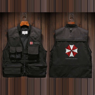 เสื้อกั๊กแจ็กเก็ต พิมพ์ลาย Resident Evil Umbrella Vest สไตล์สตรีท สําหรับผู้ชาย