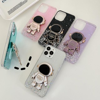 เคสโทรศัพท์มือถือ ลายนักบินอวกาศ ประดับกลิตเตอร์ สําหรับ Samsung Galaxy S23 Ultra S20 S21 FE S22 Plus Note 20 Ultra