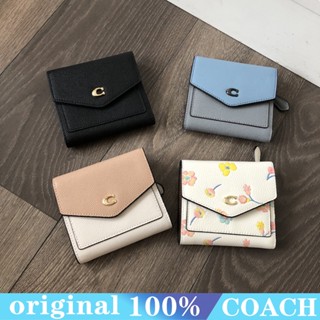 Coach 2619 กระเป๋าสตางค์ผู้หญิง/แบบสั้น/ที่ใส่บัตรเงินทอนแบบสแนป/ออกแบบซองจดหมาย/ช่องใส่บัตรขนาดเล็ก