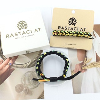 RASTAClAT เลเซอร์สร้อยข้อมือถักสีดําพร้อมหัวเข็มขัดสแตนเลสพร้อมกล่องพรีเมี่ยม Unisex มิตรภาพของขวัญสร้อยข้อมือสําหรับผู้ชายผู้หญิงวัยรุ่น