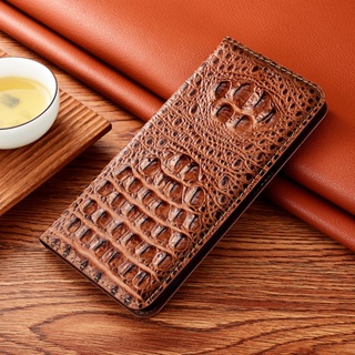 เคสโทรศัพท์มือถือหนังวัวแท้ ลายหนังจระเข้ แม่เหล็ก สําหรับ Samsung Galaxy S20 S21 S22 S23 Ultra S23 Plus S21 FE