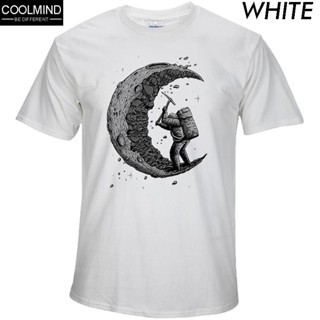 ใหม่ เสื้อยืดคอกลม ผ้าฝ้าย 100% พิมพ์ลาย Digging The Moon แฟชั่นสําหรับผู้ชาย 801152