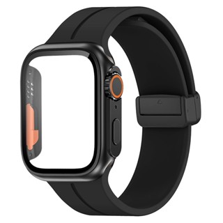 สายนาฬิกาข้อมือซิลิโคน หัวเข็มขัดแม่เหล็ก สําหรับ App*e watch band 44 มม. 45 มม. 41 มม. 40 มม. iWatch Series 8 se 7 6 5 4