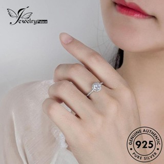 Jewelrypalace แหวนเพชรโมอิส เงิน 925 ประดับเพชร ทรงกลม สําหรับผู้หญิง R143