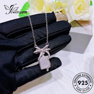 Jewelrypalace สร้อยคอเงิน 925 ประดับโบว์ เพชรโมอิส ของแท้ แฟชั่นสําหรับผู้หญิง N1366