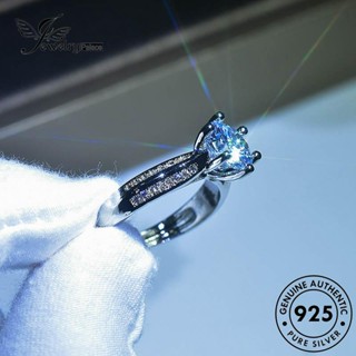 Jewelrypalace แหวนเพชรโมอิส เงิน 925 สไตล์คลาสสิก สําหรับผู้หญิง R806