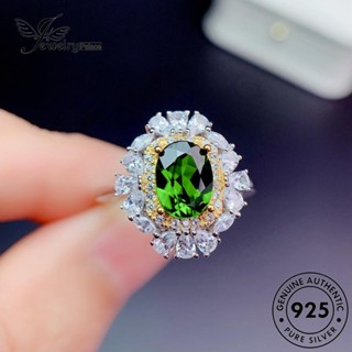 Jewelrypalace แหวนเงินมรกต 925 ทรงสี่เหลี่ยม หรูหรา สําหรับผู้หญิง R2252