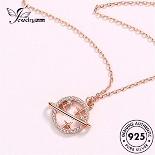 Jewelrypalace สร้อยคอเงิน 925 จี้รูปดาวเคราะห์ ประดับเพชร สีทอง สร้างสรรค์ สําหรับผู้หญิง N461