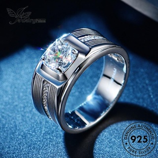 Jewelrypalace แหวนเงิน 925 R545 ประดับเพชรโมอิส แฟชั่น สําหรับผู้ชาย