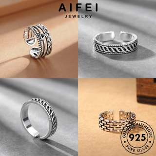 AIFEI JEWELRY เครื่องประดับ แหวน แท้ เกาหลี Silver ผู้หญิง วินเทจ เครื่องประดับ แฟชั่น เงิน ต้นฉบับ 925 M039