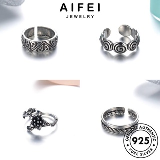 AIFEI JEWELRY แฟชั่น วินเทจ ต้นฉบับ เงิน แหวน ผู้หญิง เครื่องประดับ เครื่องประดับ Silver แท้ เกาหลี 925 M044