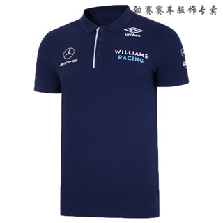 เสื้อโปโลแขนสั้น แบบแห้งเร็ว ลายทีมแข่งรถ F1 Benz สําหรับผู้ชาย