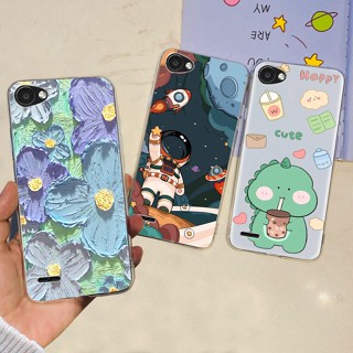 เคสโทรศัพท์มือถือ ซิลิโคนนิ่ม TPU พิมพ์ลายคนอวกาศ ดอกไม้ สําหรับ LG q6 q6 Plus Q6a 2023 LG q6 X600L X600K