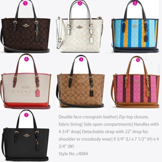 Coach 4250 c4250 c4086 c4085 mollie กระเป๋าโท้ทขนาดกลาง/แบบพกพา/ความจุขนาดใหญ่/พร็อพ/กระเป๋าสะพายผ้าใบ