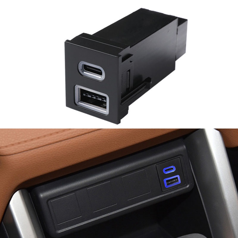ซ็อกเก็ตที่จุดบุหรี่ในรถยนต์ พอร์ต USB C PD QC3.0 12V สําหรับ TOYOTA RAV4 COROLLA CROSS