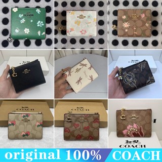 Coach c2427 กระเป๋าสตางค์ผู้หญิง/ซิปเปลี่ยนกระเป๋าการ์ด/พิมพ์ลาย/ช่องใส่การ์ดหลายช่อง