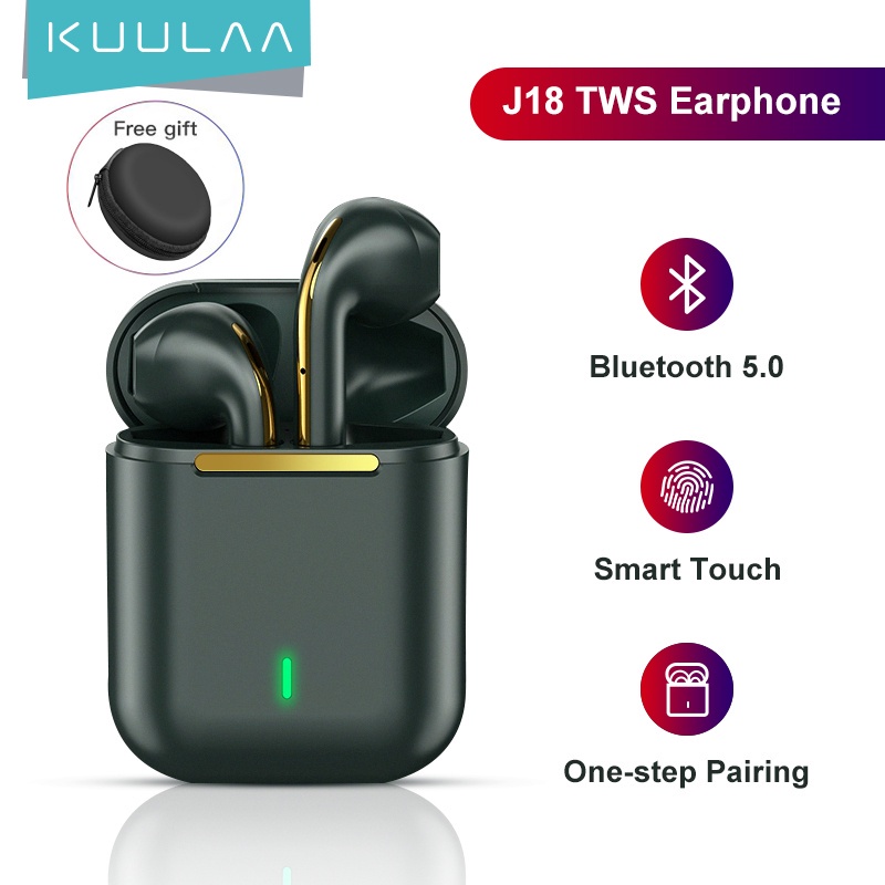 KUULAA J18 Smart Touch Bluetooth 5.0 ชุดหูฟัง TWS ที่อุดหูไร้สาย สามารถเปลี่ยนชื่อได้ เหมาะสําหรับ i