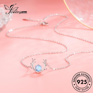 Jewelrypalace สร้อยคอเงิน 925 จี้รูปกวางเอลก์ หินมูนสโตน เครื่องประดับสตรี N20