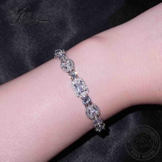 Jewelrypalace สร้อยข้อมือเงิน 925 ประดับเพชรโมอิส ทรงสี่เหลี่ยม สําหรับผู้หญิง B273