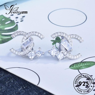 Jewelrypalace ต่างหูห่วง เงิน 925 ประดับเพชร รูปตัวอักษร สําหรับผู้หญิง E1051