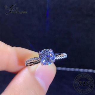 Jewelrypalace แหวนเพชรโมอิส เงิน 925 สไตล์คลาสสิก สําหรับผู้หญิง R366