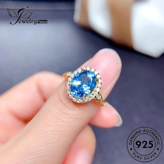 Jewelrypalace แหวนเงิน 925 ทรงวงรี เรียบง่าย สีทอง สําหรับผู้หญิง R1846