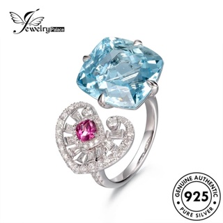 Jewelrypalace แหวนเงิน 925 ลาย Aquamarine Love หรูหรา สําหรับผู้หญิง R2384