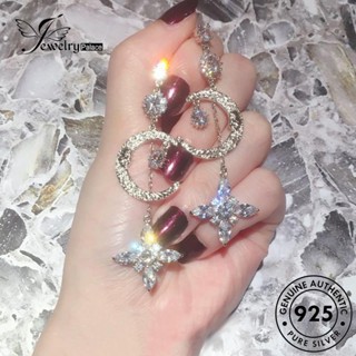 Jewelrypalace ของแท้ ต่างหูเงิน 925 ประดับเพชร รูปดวงจันทร์ เทพธิดา สําหรับผู้หญิง E1323