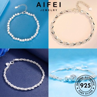 AIFEI JEWELRY กำไล กำไลข้อมือ Silver เงิน เรียบง่าย เครื่องประดับ เครื่องประดับ แฟชั่น แท้ ผู้หญิง ต้นฉบับ 925 ผู้หญิง เกาหลี M091