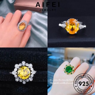 AIFEI JEWELRY เงิน 925 แหวน เกาหลี มรกต แท้ ผู้หญิง หรูหรา ทับทิม เครื่องประดับ ต้นฉบับ Silver แฟชั่น เครื่องประดับ ซิทริน ไพลิน M104