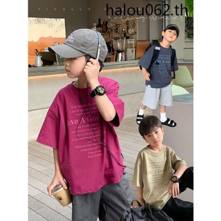 Yuanjia เสื้อยืดแขนสั้น แขนห้าส่วน สไตล์เกาหลี แฟชั่นฤดูร้อน สําหรับเด็กผู้ชาย 2023