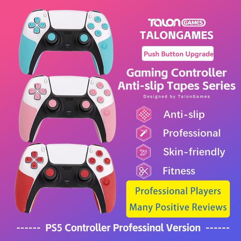 TALONGAMES Controller Grip Tape Pro Version เข้ากันได้กับ Playstation 5 / PS5 DualSense Controller ป้องกันการลื่นไถล, การดูดซับความชื้นและเหงื่อ
