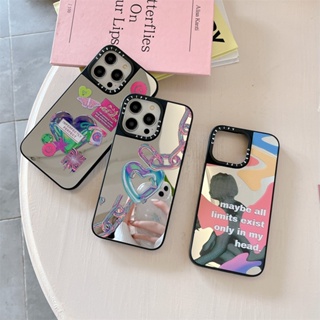 [Case Tify] เคสโทรศัพท์มือถือ PC แข็ง กันกระแทก ลายหัวใจ พร้อมกระจก สําหรับ iPhone 14 Pro Max 12 13 Pro Max 13 Pro Max 11 14 Plus