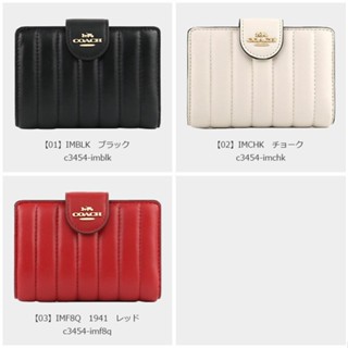 Coach c3454 กระเป๋าสตางค์ผู้หญิง/แบบสั้น/กระเป๋าใส่เหรียญแบบสแน็ป/พับครึ่ง/ช่องใส่การ์ดหลายช่อง