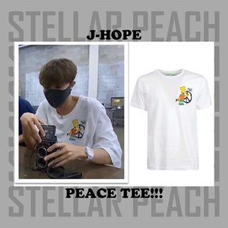 BANGTAN JHOPE PEACE SIMPSON BART TEE เสื้อยืดกราฟิกความงามเสื้อยืดเสื้อยืด UNISEX BT S :QG_02