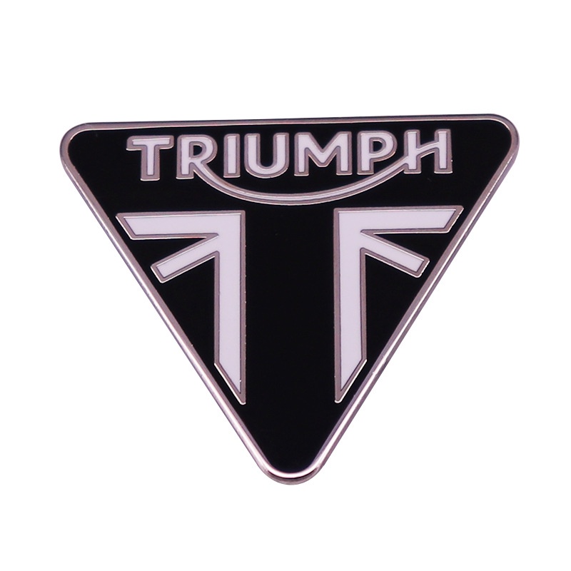 Triumph โลโก้รถจักรยานยนต์ เข็มกลัด สีดํา และสีเงิน เคลือบ เข็มกลัด ป้าย รถจักรยานยนต์ คู่รัก อุปกรณ์เสริม