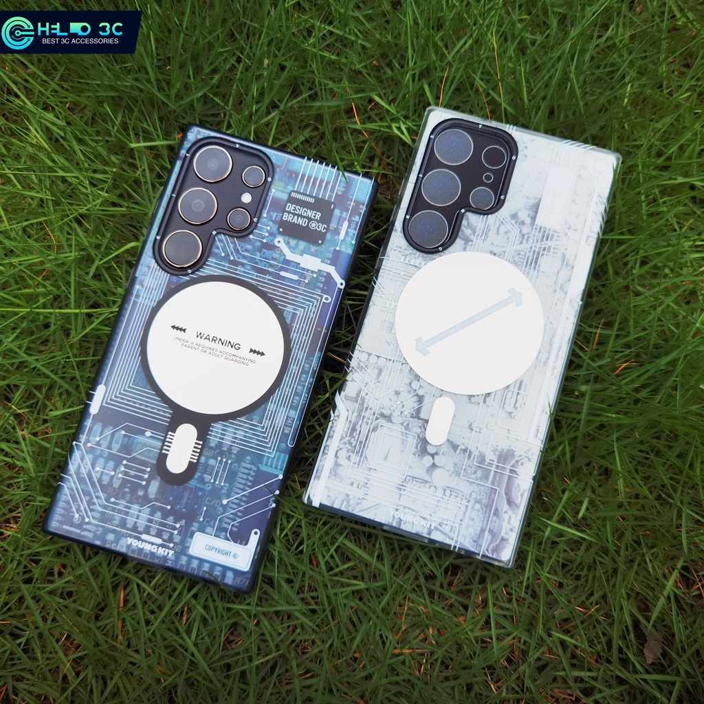 เคสแม่เหล็ก Youngkit พื้นผิววงจร  เกราะป้องกัน Samsung S22/23/24 ผิวด้าน กันกระแทก กันรอยนิ้วมือ เคส
