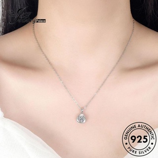 Jewelrypalace สร้อยคอเงิน 925 จี้รูปดอกไม้ ประดับเพชรโมอิส หมุนได้ เรียบง่าย สําหรับผู้หญิง N229