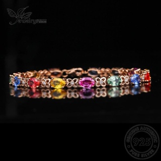 Jewelrypalace สร้อยข้อมือคริสตัล 925 ทรงสี่เหลี่ยม สีทอง สีเงิน สําหรับผู้หญิง B32