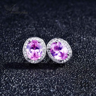 Jewelrypalace ต่างหูเม็ดเดี่ยว เงิน 925 ประดับเพชรคริสตัล สีชมพู สําหรับผู้หญิง E1077