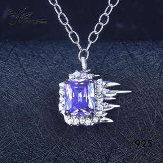 Jewelrypalace แท้ สร้อยคอเงิน 925 จี้อเมทิสต์ เปลวไฟ สร้างสรรค์ สําหรับผู้หญิง N1266