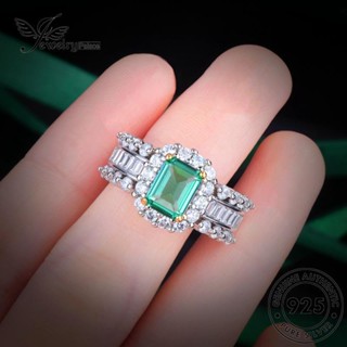 Jewelrypalace แหวนเงิน 925 ประดับมรกต หรูหรา สําหรับผู้หญิง R2338