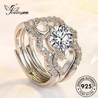 Jewelrypalace แหวนเงิน 925 ประดับเพชรโมอิส หรูหรา เครื่องประดับ สําหรับคู่รัก R1099